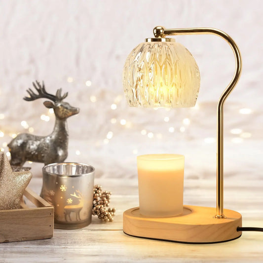 Candle Warmer Lamp with Timer & Dimmer, Small Candle Warmer Light for Bedroom, Electric Wax Melts Warmer for Candle Jars, Home Decor beside Lamp for Women (2 X GU10 Bulbs Included) Decoration Items Decorating
