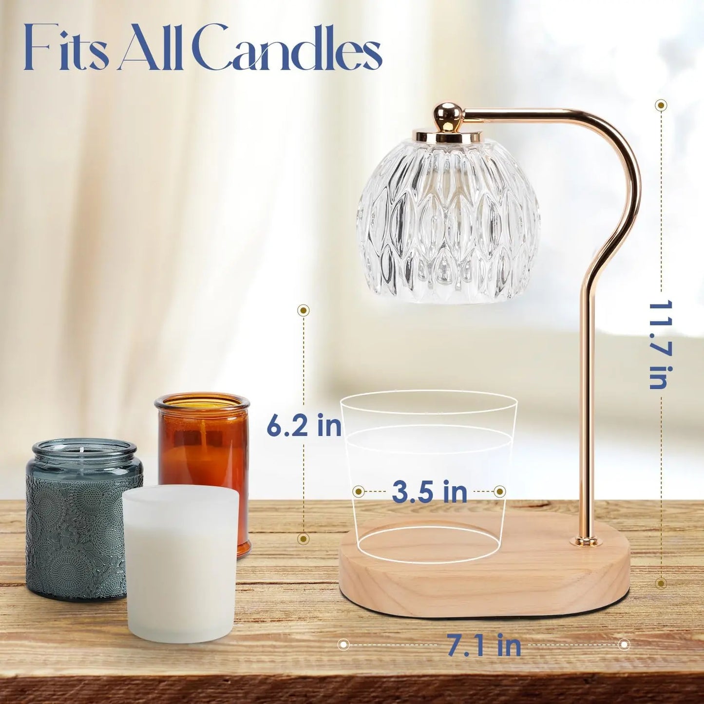Candle Warmer Lamp with Timer & Dimmer, Small Candle Warmer Light for Bedroom, Electric Wax Melts Warmer for Candle Jars, Home Decor beside Lamp for Women (2 X GU10 Bulbs Included) Decoration Items Decorating