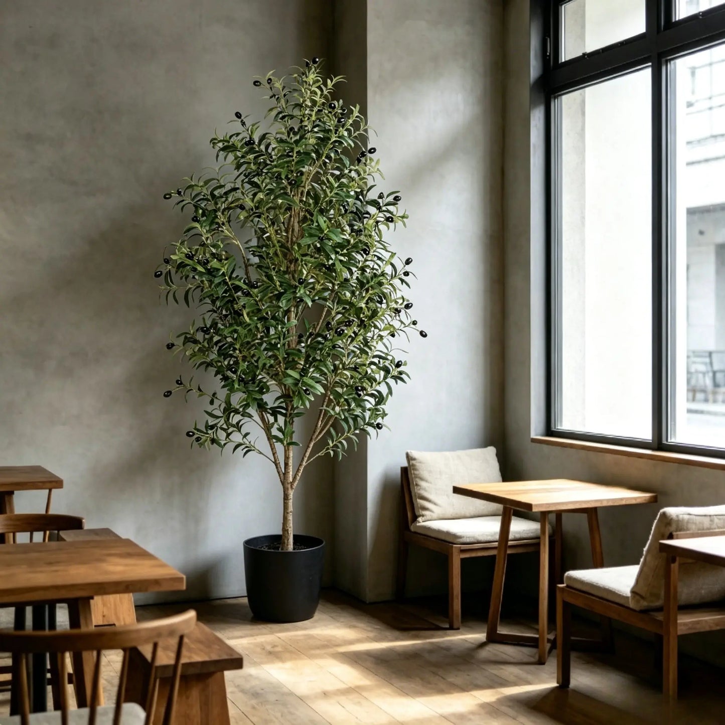 110/150/180Cm Non-Hazardous Artificial Olive Tree with Pot, Low-Maintenance Indoor Decor Tree for Home Office Commercial