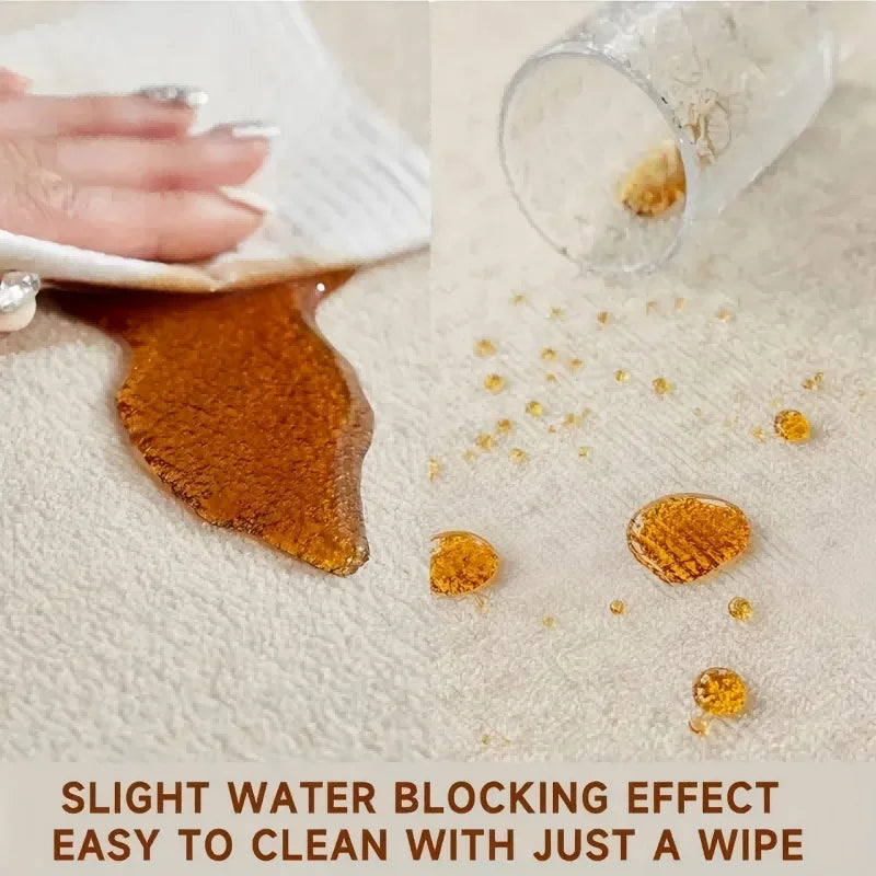 Cream Style Living Room Carpet, Waterproof and Anti-Slip Sofa Coffee Table Rug, Bedroom Floor Mat, Home Decoration
