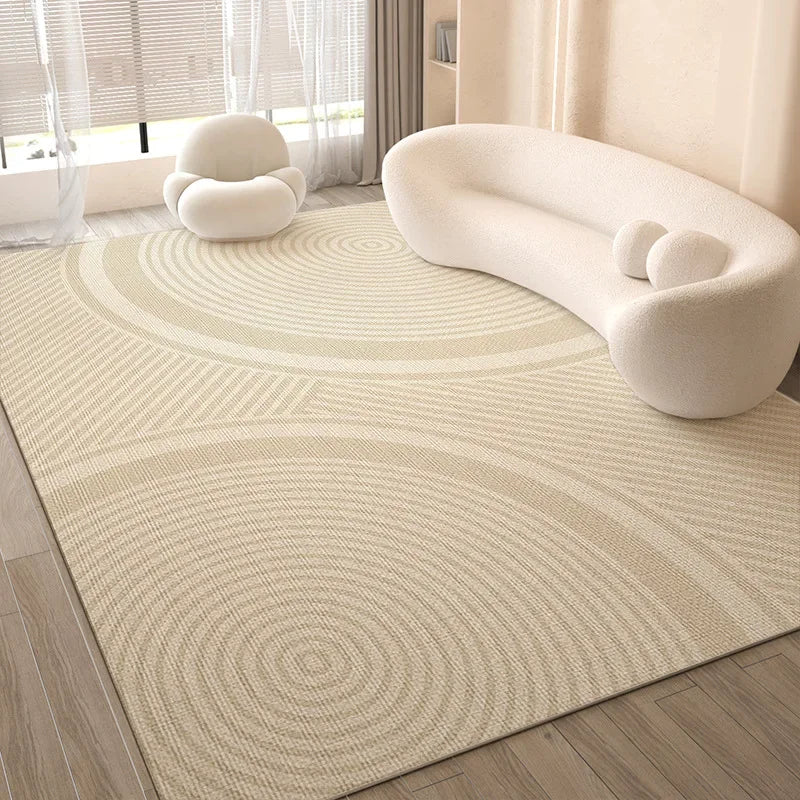 Cream Style Living Room Carpet, Waterproof and Anti-Slip Sofa Coffee Table Rug, Bedroom Floor Mat, Home Decoration