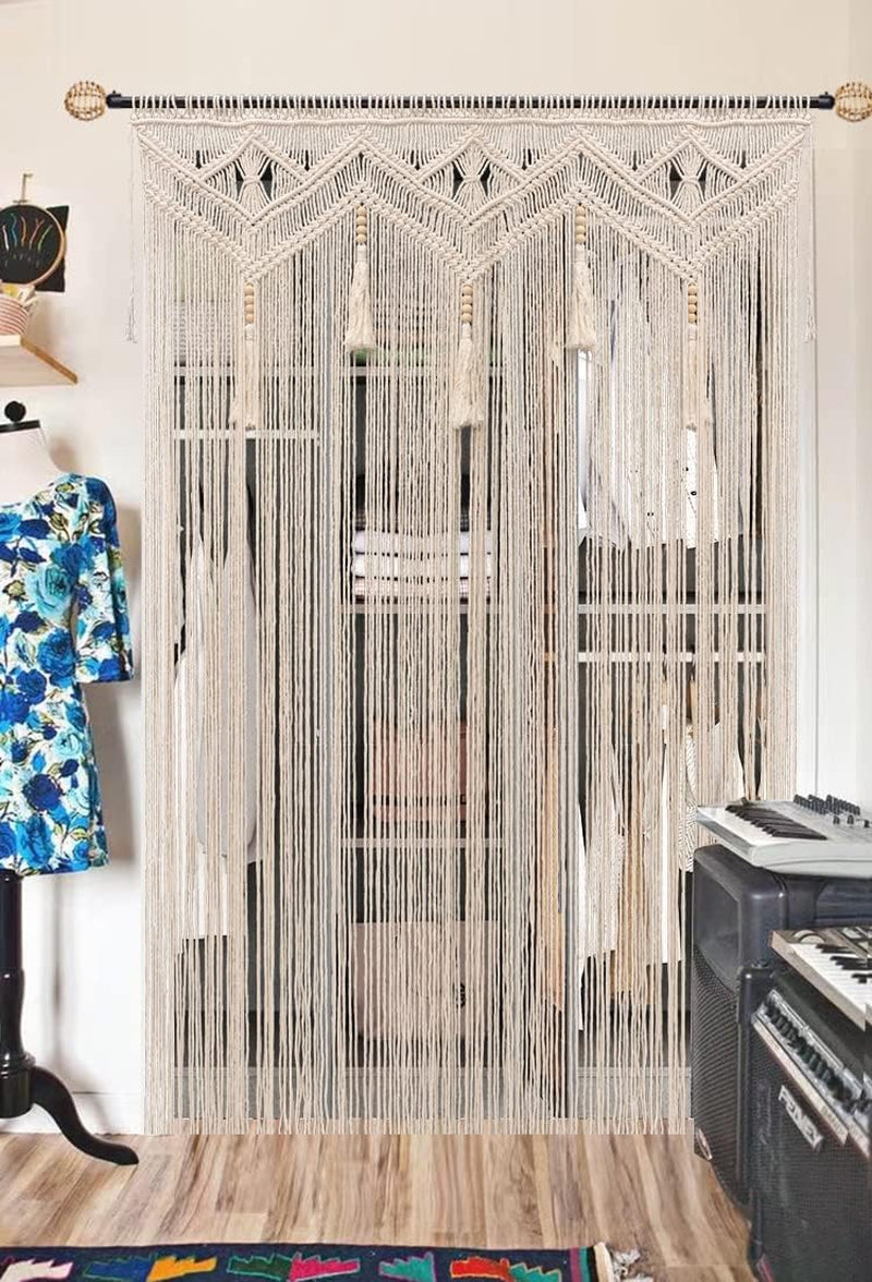 LIMITLZ™ Macrame Curtain as Wedding Backdrop, Boho Wedding Decor, Ivory Cotton Panel