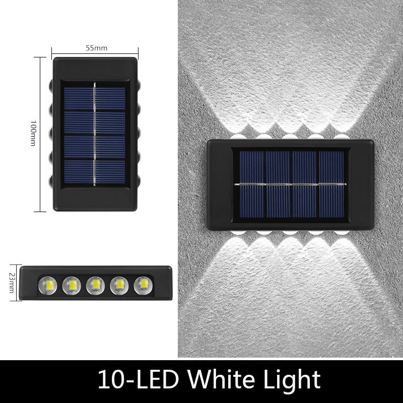 LIMITLZ™ Solar Wall Light, 6-LED Configuration, Bright Outdoor Security Light
