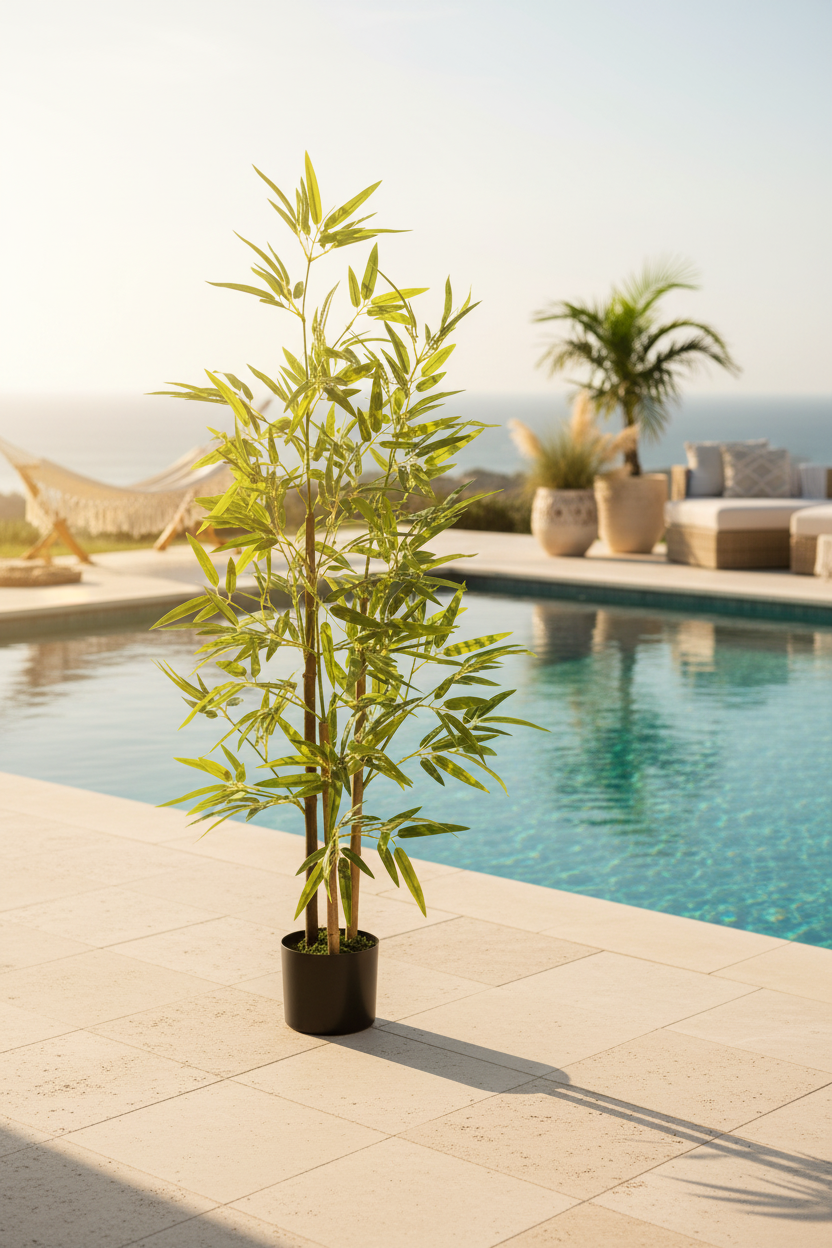 Bamboo Tree Outdoor Pool Setting