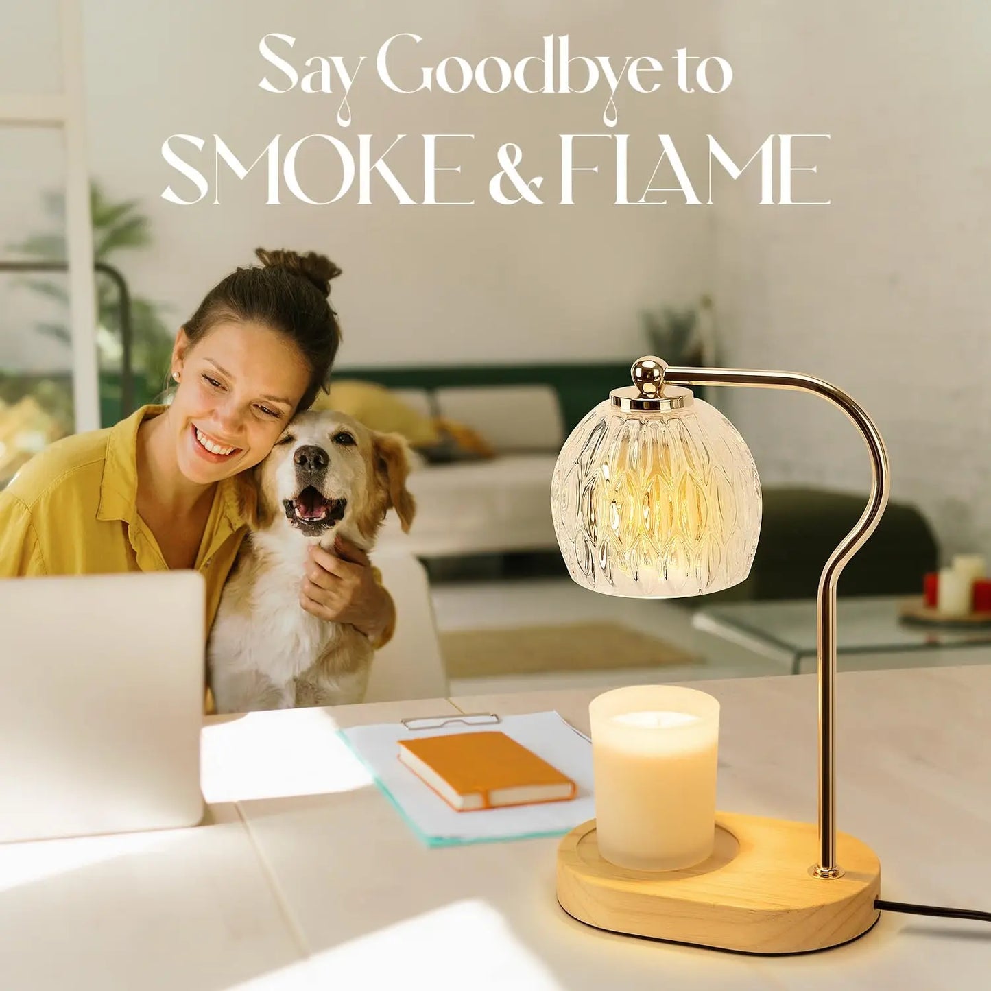 Candle Warmer Lamp with Timer & Dimmer, Small Candle Warmer Light for Bedroom, Electric Wax Melts Warmer for Candle Jars, Home Decor beside Lamp for Women (2 X GU10 Bulbs Included) Decoration Items Decorating