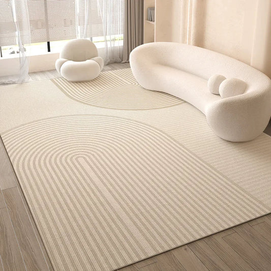 Cream Style Living Room Carpet, Waterproof and Anti-Slip Sofa Coffee Table Rug, Bedroom Floor Mat, Home Decoration