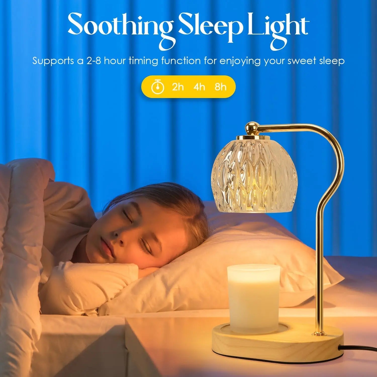 Candle Warmer Lamp with Timer & Dimmer, Small Candle Warmer Light for Bedroom, Electric Wax Melts Warmer for Candle Jars, Home Decor beside Lamp for Women (2 X GU10 Bulbs Included) Decoration Items Decorating